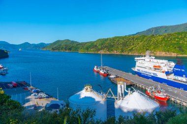 PICTON, NEW ZEALAND, 7 Şubat 2020: Picton, Yeni Zelanda 'daki iç feribot