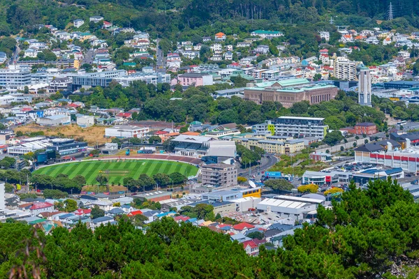 Wellington New Zealand Φεβρουαριου 2020 Αεροφωτογραφία Του Σταδίου Basin Reserve — Φωτογραφία Αρχείου