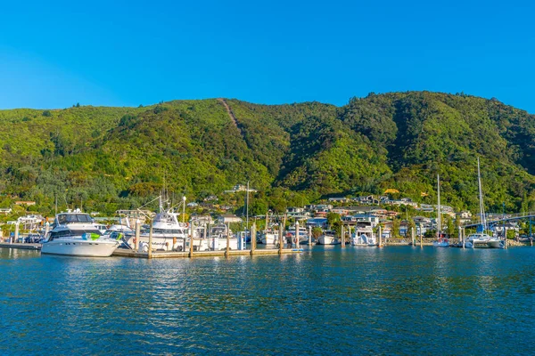 Picton New Zealand February 2020 Sunset View Marina Picton New — Stock Photo, Image