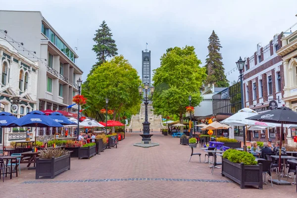 Nelson Nova Zelândia Fevereiro 2020 Trafalgar Street Leading Christ Church — Fotografia de Stock