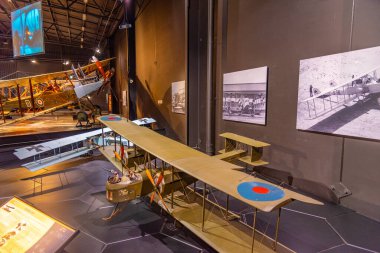 BLENHEIM, NEW ZEALAND, 4 Şubat 2020: Blenheim, Yeni Zelanda 'daki Omaka Havacılık Miras Merkezi' nde Vickers Vimy