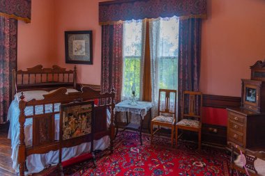 DUNEDIN, NEW ZEALAND, 31 Ocak 2020: Dunedin, Yeni Zelanda 'daki Larnach şatosunun içi