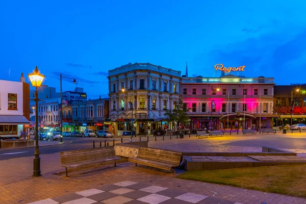 Dunedin New Zealand January 2020 Sunset View Octagon Square Dunedin — Stock Photo, Image