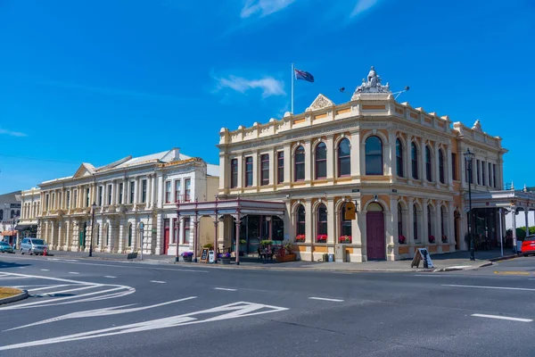 Oamaru New Zealand Styczeń 2020 Piękne Budynki Przy Ulicy Tamizy — Zdjęcie stockowe