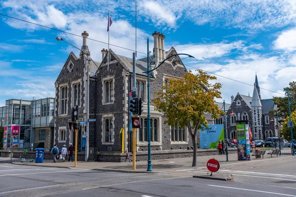 Christchurch New Zealand Januari 2020 Människor Strosar Gata Vid Christchurch — Stockfoto