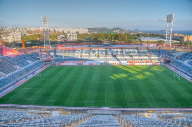 SEOGWIPO, Kore, 11 Kasım 2019: Jeju Adası Seogwipo Stadyumu,