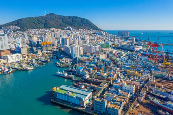 Busan Korea October 2019 Air View Fishing Port Busan Republic — 图库照片