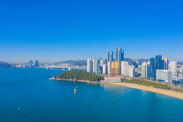 Busan Corea Octubre 2019 Vista Aérea Del Parque Dongbaek Playa — Foto de Stock