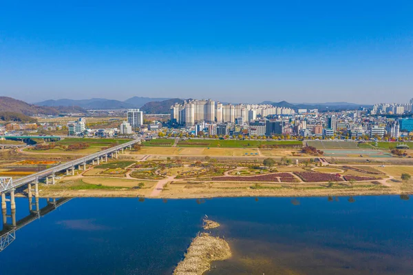 Gongju Korea November 2019 Aerial View Gongju River Geum River — Stock Photo, Image