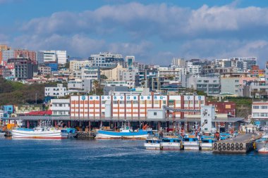 SEOGWIPO, Kore, 11 Kasım 2019: Jeju adasında Seogwipo Rıhtımı