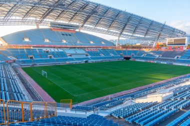 SEOGWIPO, Kore, 11 Kasım 2019: Jeju Adası Seogwipo Stadyumu,