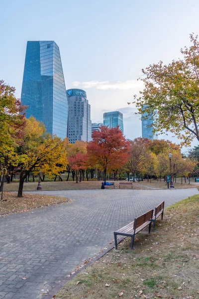 Seoul Korea November 2019 Skyscrapers Center Yeouido Island Seoul Republic — Stock Photo, Image