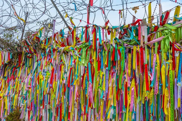 Imjingak Korea November 2019 Ribbons Fence Imjingak Unification Park Republic — Stock Photo, Image