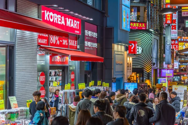 Seoul Coreia Novembro 2019 Vida Noturna Uma Rua Seul República — Fotografia de Stock