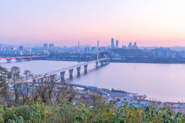 ソウル 2019年11月9日 韓国ソウルのワールドカップ橋の夕景 — ストック写真
