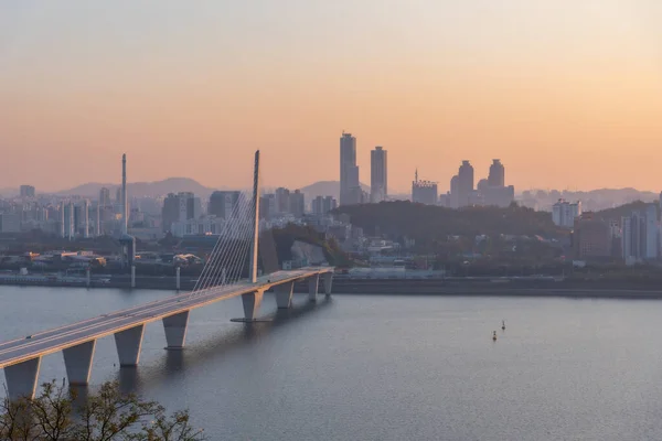 Seoul Corea Novembre 2019 Veduta Tramonto Del Ponte Dei Mondiali — Foto Stock