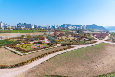 GJU, KOREA, 8 Kasım 2019: Gongju, Kore Cumhuriyeti Riverside Parkı