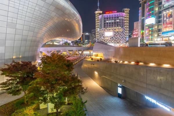 Seoul Korea November 2019 Nachtansicht Der Dongdaemun Design Plaza Seoul — Stockfoto