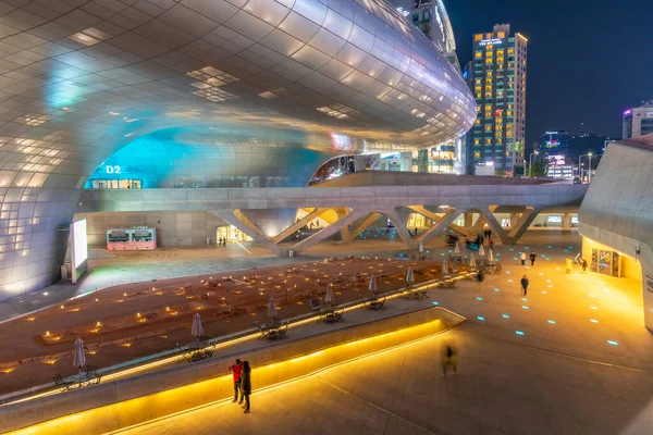 Seoul Korea November 2019 Nachtansicht Der Dongdaemun Design Plaza Seoul — Stockfoto