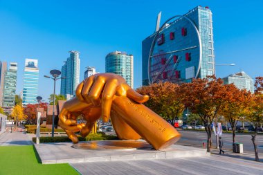 SEOUL, Kore, 7 Kasım 2019: Seul, Kore 'deki Gangnam tarzı anıt