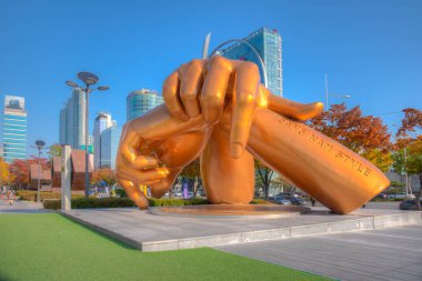 SEOUL, Kore, 7 Kasım 2019: Seul, Kore 'deki Gangnam tarzı anıt