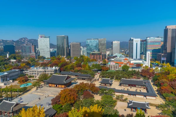 2019年11月7日 Korea 韩国首尔Deoksugung宫的空中景观 — 图库照片