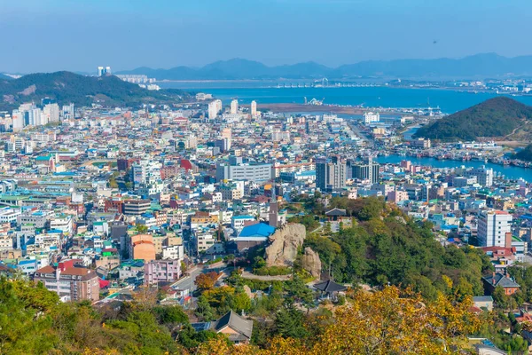 Mokpo Korea November 2019 Luchtfoto Van Mokpo Vanaf Yudal Berg — Stockfoto