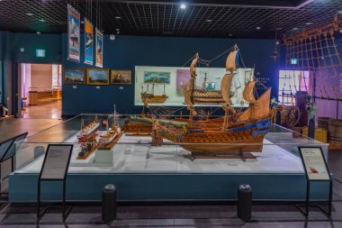 MOKPO, Kore, 6 Kasım 2019: Mokpo, Kore Cumhuriyeti 'ndeki Ulusal Denizcilik Müzesi' nde modeller