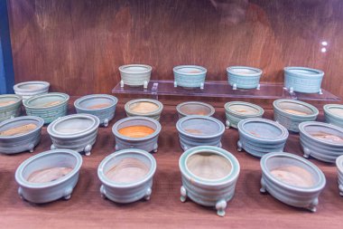 MOKPO, Kore, 6 Kasım 2019: Mokpo, Kore Cumhuriyeti 'ndeki Ulusal Denizcilik Müzesi' nde modeller