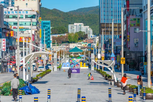 Busano Coreia Outubro 2019 Main Boulevard Leading Haeundae Beach Busan — Fotografia de Stock