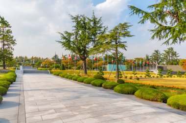 BUSAN, Kore, 29 Ekim 2019: Busan, Kore Cumhuriyeti 'ndeki Birleşmiş Milletler Anıt Mezarlığı