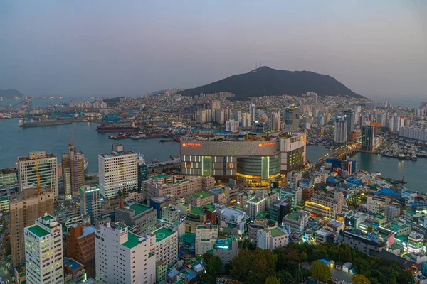 Busan Korea Oktober 2019 Nachtansicht Der Hafengegend Von Busan Republik — Stockfoto