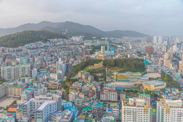 Busan Korea Oktober 2019 Sonnenuntergang Luftaufnahme Der Innenstadt Von Busan — Stockfoto