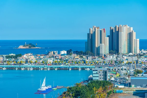 Sokcho Korea Oktober 2019 Zeegezicht Van Sokcho Met Cho Eiland — Stockfoto