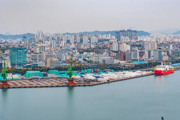 Incheon Korea Oktober 2019 Luftaufnahme Des Hafens Von Incheon Von — Stockfoto