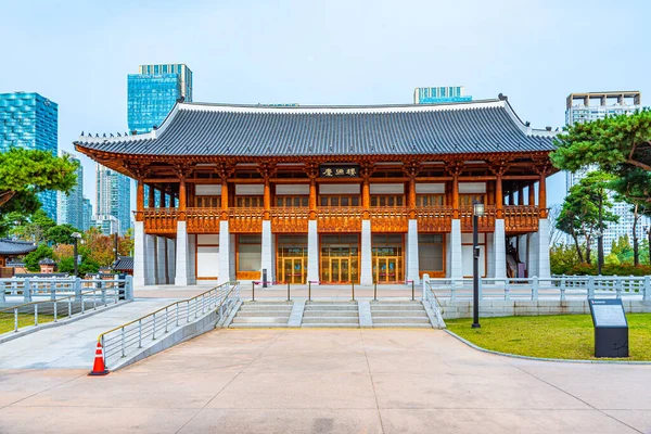 Incheon Korea Outubro 2019 Ambassador Hotel Designed Hanok Village Songdo — Fotografia de Stock