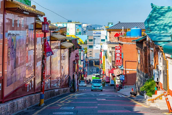 Incheon Korea Outubro 2019 Pessoas Estão Caminhando Pela Chinatown Incheon — Fotografia de Stock