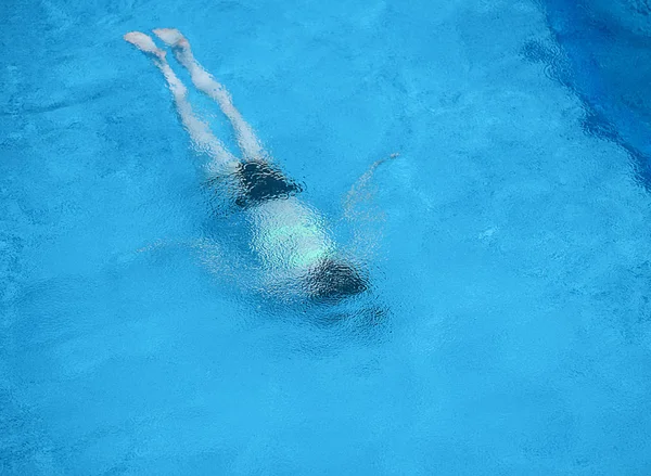 Girl Dives Pool Abstract Forography — Stock Photo, Image