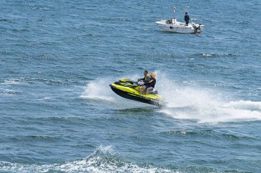 Güneşli Plaj, Nesebar/Bulgaristan-yüksek hızlı jet gökyüzüne sürüş 05,20, zevk ile 2018:Tourists