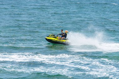 Güneşli Plaj, Nesebar/Bulgaristan-yüksek hızlı jet gökyüzüne sürüş 05,20, zevk ile 2018:Tourists