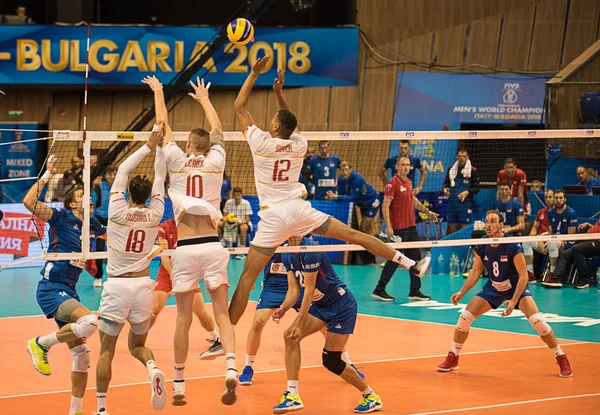 Varna Bulgaristan 2018 Sırbistan Fransa Arasında Voleybol Maçı Grubunda Dünya — Stok fotoğraf