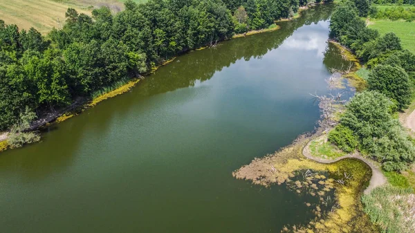 Natuurlandschap Met Rivieren Vanuit Lucht Beschoten — Stockfoto