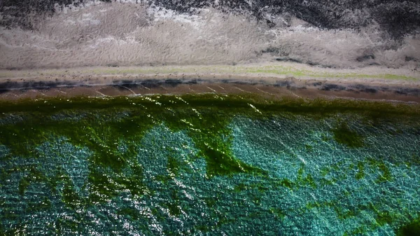 Nyári Jelenetek Tenger Strand Lövés Levegőből — Stock Fotó