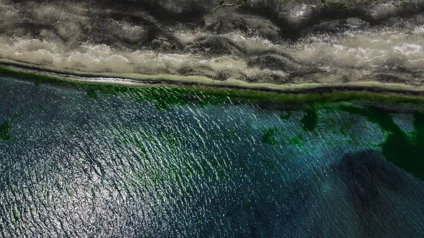 Nyári Jelenetek Tenger Strand Lövés Levegőből — Stock Fotó