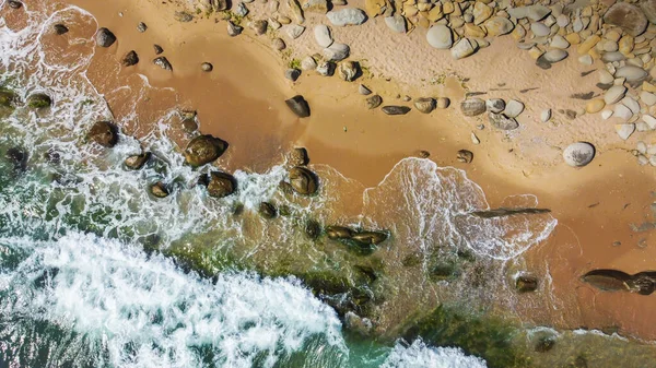 Adegan Musim Panas Laut Dan Pantai Ditembak Dari Udara — Stok Foto