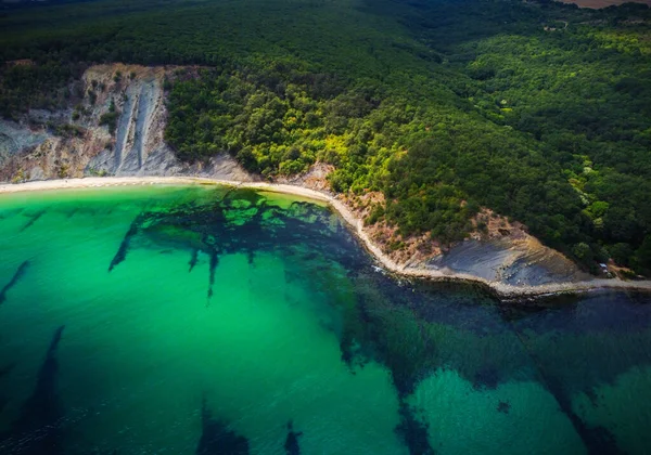 Sceny Letnie Morze Plaża Strzał Powietrza — Zdjęcie stockowe