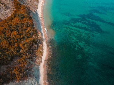 Yaz sahneleri, deniz ve kumsal havadan çekiliyor.