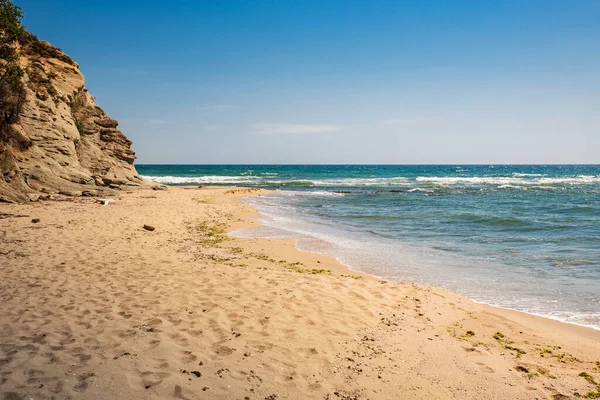 Hermoso Paisaje Con Costa Mar Con Roca — Foto de Stock