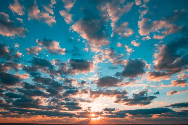 Morning Sun Sky Clouds Sea — Stock Photo, Image