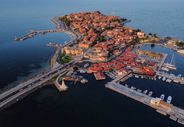 Bulgaristan 'ın eski Nessebar kasabası, havadan vuruldu